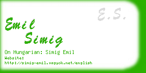 emil simig business card